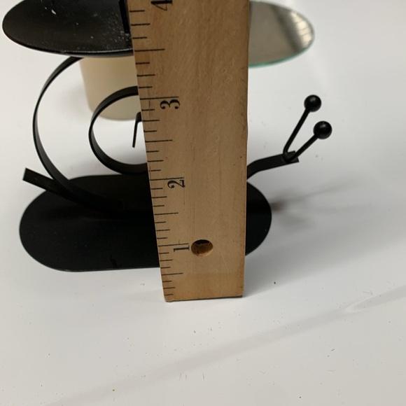 Vintage Metal Snail Candle holder w/ vanilla candle and mirror - Picture 5 of 9